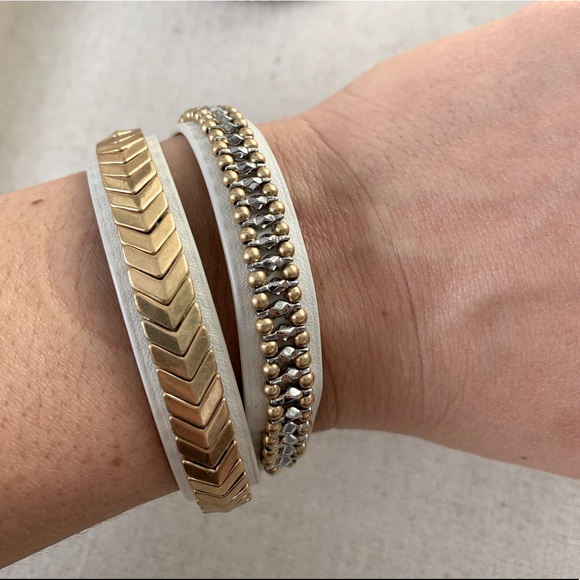 Stella and dot gilded path bracelet - white/gold - Picture 1 of 4